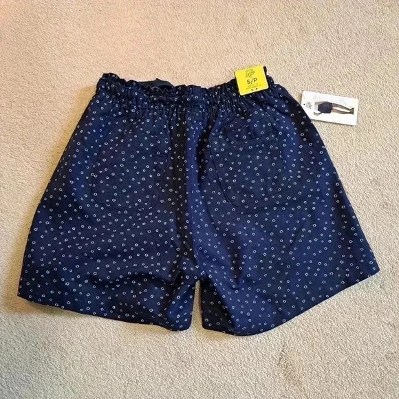 NWT Jachs  Girlfriend Shorts Small Paperbag Waist Navy and White Micro Floral - Picture 5 of 12